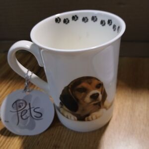 Charming Beagle Design White Mug by